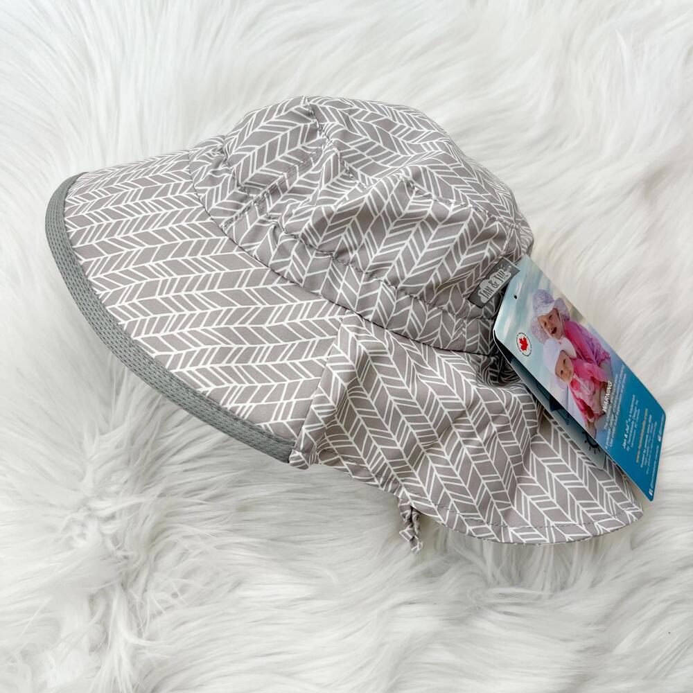 NWT Twinklebelle Jan & Jul Gro With Me Sun hat Gray herringbone S